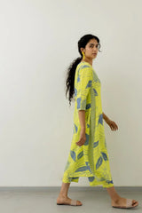 Floral Printed Rayon Co-ords et (K211)-HFXMA-K210-LIME GREEN