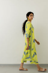 Floral Printed Rayon Co-ords et (K211)-HFXMA-K210-LIME GREEN