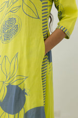 Floral Printed Rayon Co-ords et (K211)-HFXMA-K210-LIME GREEN