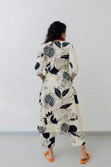 Women's Printed Knee Length Stylish Co-ords Set-HFXMA-K211-WHITE