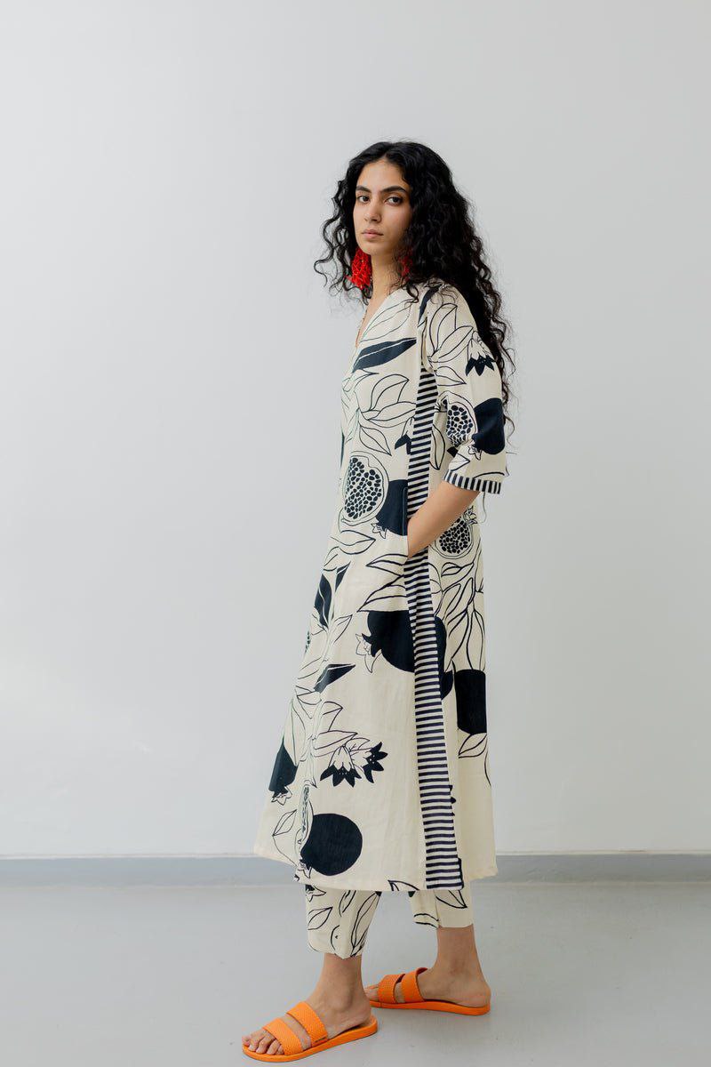 Women's Printed Knee Length Stylish Co-ords Set