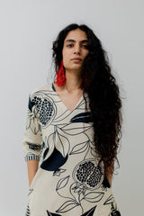 Women's Printed Knee Length Stylish Co-ords Set-HFXMA-K211-WHITE