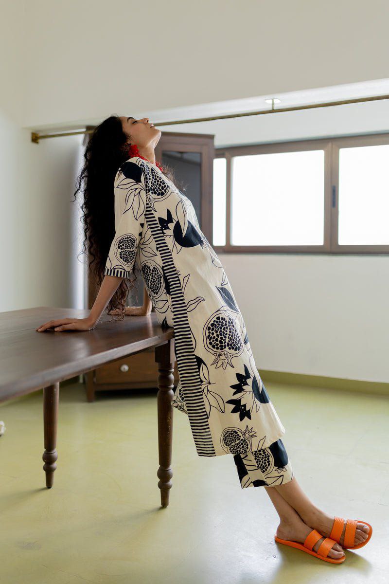 Women's Printed Knee Length Stylish Co-ords Set