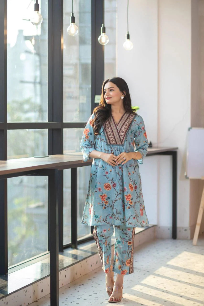 Women's Rayon Floral Printed Co-ords Set