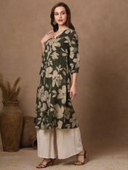 Women's Stylish Rayon Knee Length Kurti-HFXMA-K230-GREEN