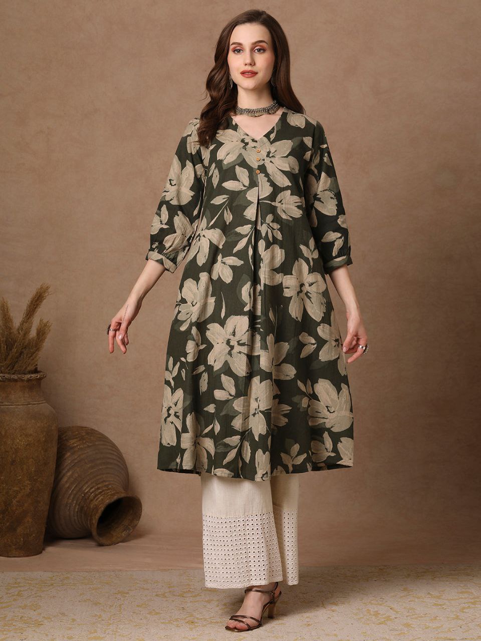 Women's Stylish Rayon Knee Length Kurti-HFXMA-K230-GREEN