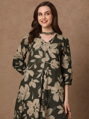 Women's Stylish Rayon Knee Length Kurti-HFXMA-K230-GREEN