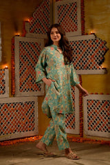 Floral Printed Rayon Co-ords et (K256)-HFXMA-K256-PISTA