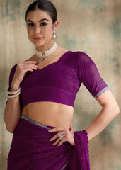 Womens Fashion Ethnic Purple Color Sarees-MLSHWSA1629PUP0ONE