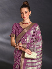 Women's Chiffon Blue Printed Designer Saree With Blouse Piece-CHERY27801C