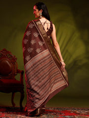 Women's Chiffon Blue Printed Designer Saree With Blouse Piece-SHMIKSA1007