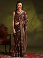 Women's Chiffon Blue Printed Designer Saree With Blouse Piece-SHMIKSA1007