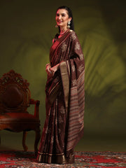Women's Chiffon Blue Printed Designer Saree With Blouse Piece-SHMIKSA1007