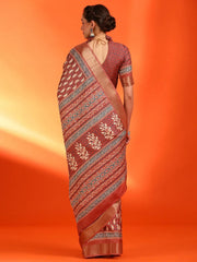 Women's Chiffon White Printed Designer Saree With Blouse Piece-STARCFN31801A