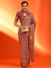 Women's Chiffon White Printed Designer Saree With Blouse Piece-STARCFN31801A