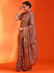 Women's Chiffon White Printed Designer Saree With Blouse Piece-STARCFN31801A