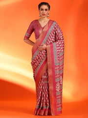 Women's Chiffon White Printed Designer Saree With Blouse Piece-STARCFN31801D