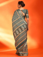 Women's Chiffon Yellow Printed Designer Saree With Blouse Piece-STARCFN31503A