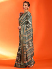 Women's Chiffon Yellow Printed Designer Saree With Blouse Piece-STARCFN31503A