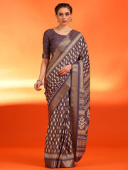 Women's Cotton Black Printed Designer Saree With Blouse Piece-MINAXI1210