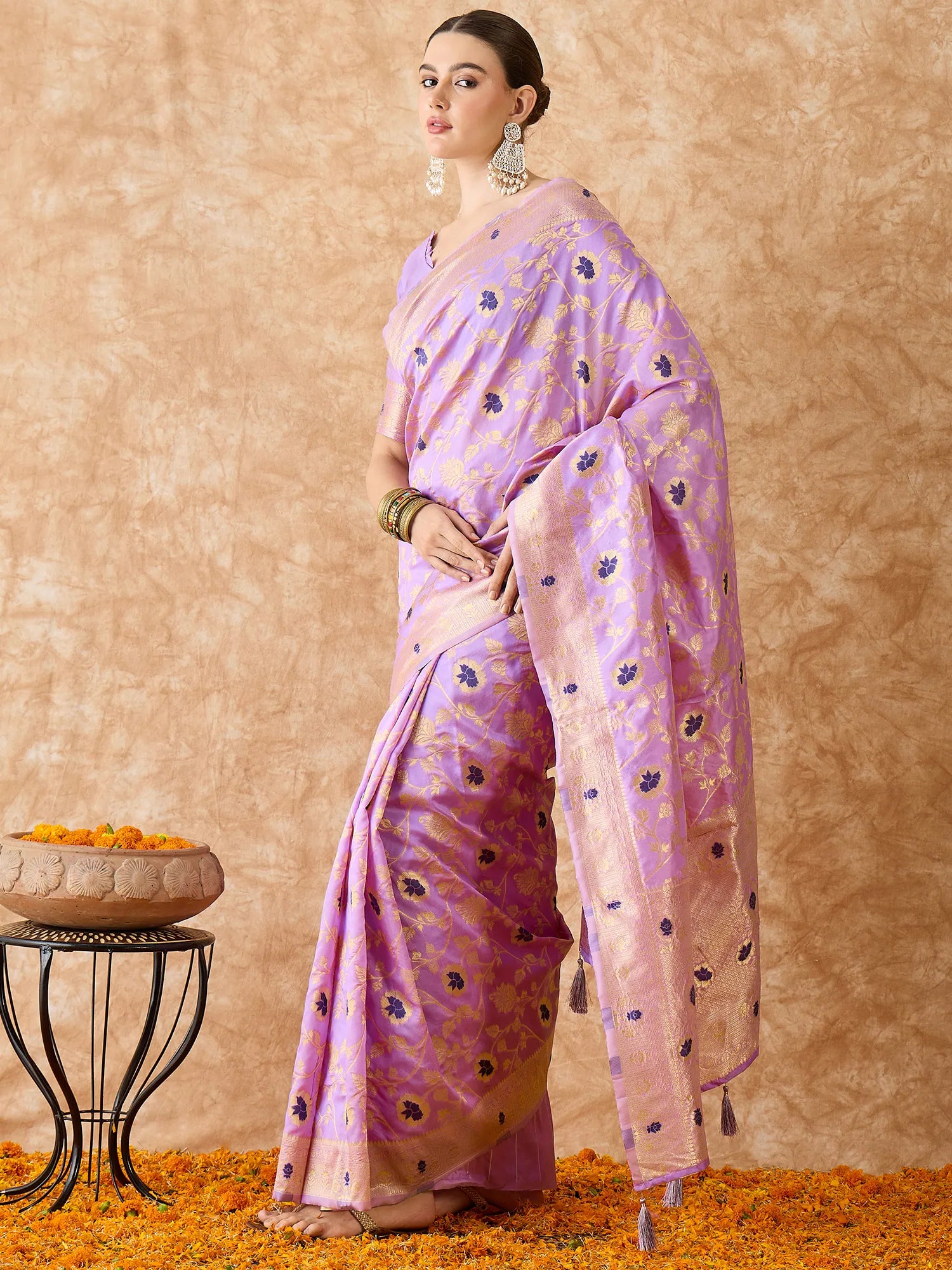 Lavender Banarasi Indian Sari - Womens Ethnic Saree