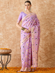 Womens Fashion Ethnic Lavender Color Sarees-MLSHWSA1487LVR0ONE