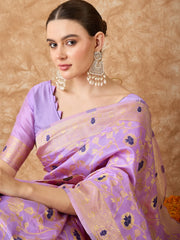 Womens Fashion Ethnic Lavender Color Sarees-MLSHWSA1487LVR0ONE
