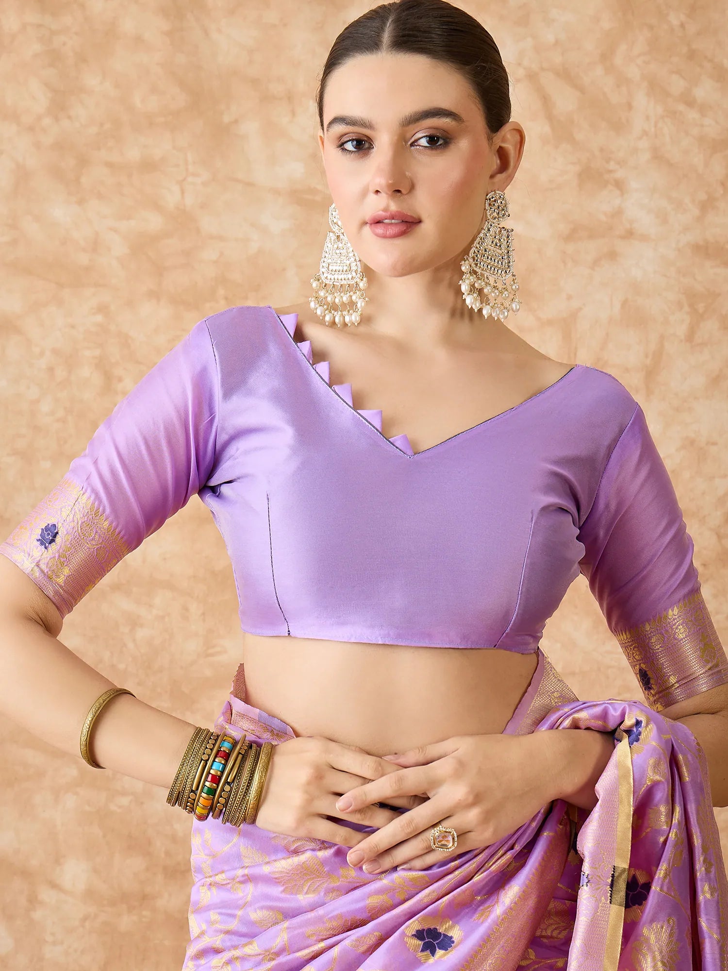 Lavender Banarasi Indian Sari - Womens Ethnic Saree