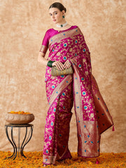 Womens Fashion Ethnic Magenta Color Sarees-MLSHWSA1491MGT0ONE