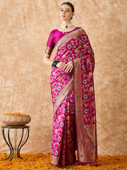 Womens Fashion Ethnic Magenta Color Sarees-MLSHWSA1491MGT0ONE