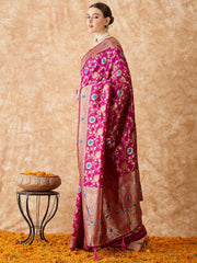 Womens Fashion Ethnic Magenta Color Sarees-MLSHWSA1491MGT0ONE