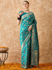 Womens Fashion Ethnic Blue Color Sarees-MLSHWSA1492BLU0ONE