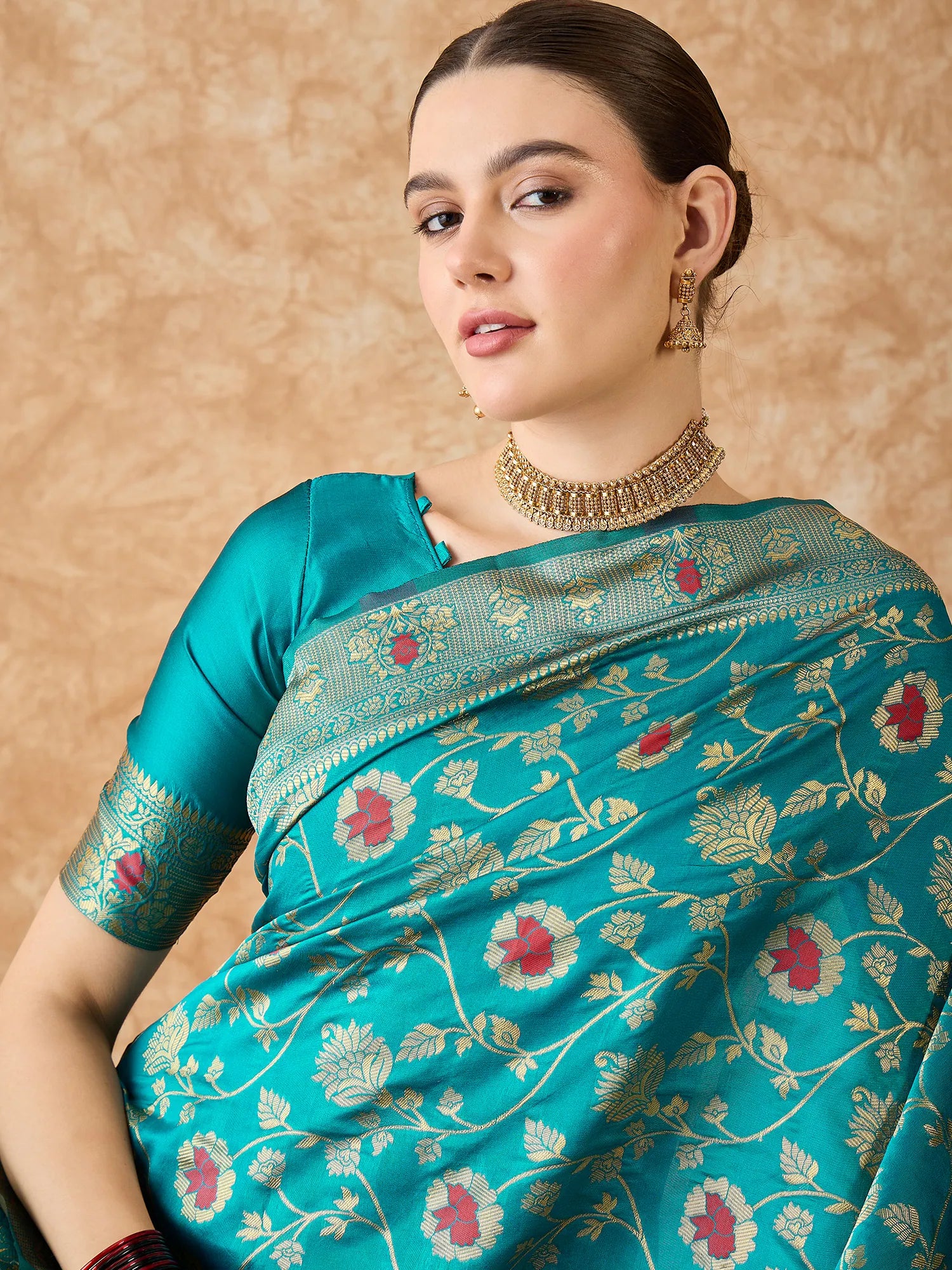 Blue Polyester Banarasi Saree | Grand Indian Wedding Sarees