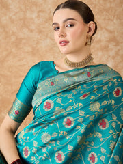Womens Fashion Ethnic Blue Color Sarees-MLSHWSA1492BLU0ONE