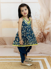 Pure Cotton Ethnic Suit Set for Girls - Indigo | BR24SU49INA