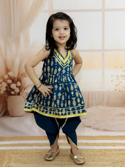 Pure Cotton Ethnic Suit Set for Girls - Indigo | BR24SU49INA