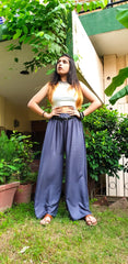 DesiQlo Women Navy-Blue Solid Straight Palazzos ( JOPL 2121Navy )