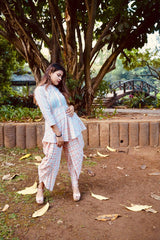Women Orange and White Striped Kurta with Dhoti Pants ( JOKD 1307 Orange )-JOKD-1307