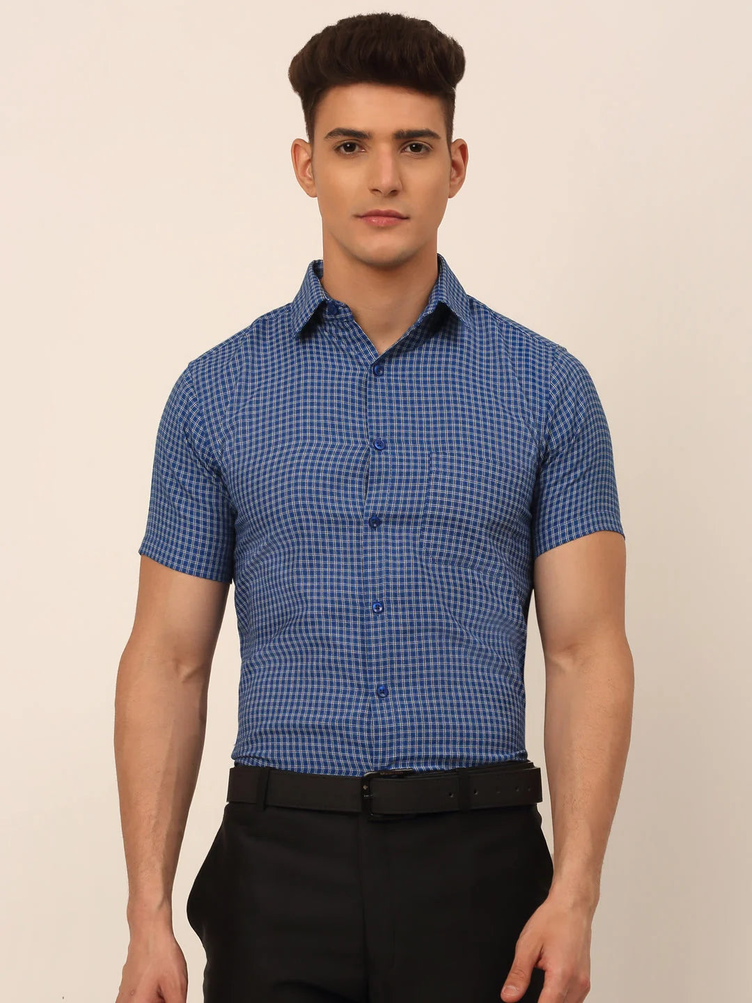 Indian Needle Mens Checked Formal Shirts-SF-829 | Shop Now
