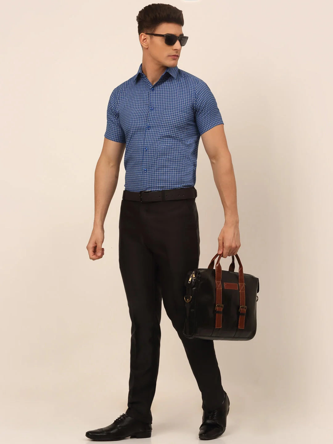 Indian Needle Mens Checked Formal Shirts-SF-829 | Shop Now