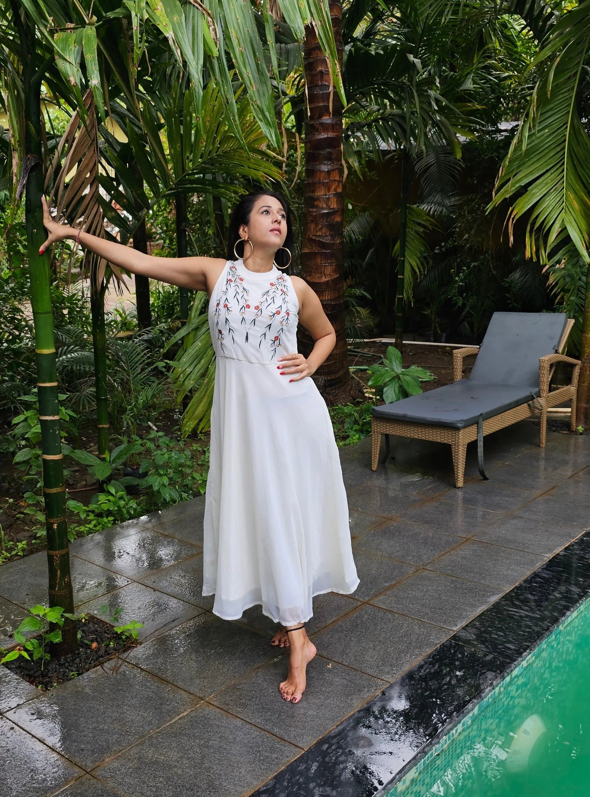 Embroidered A-Line Midi Dress | Indian Kurtis for Women