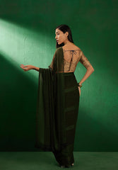 Womens Fashion Ethnic Green Color Sarees-MLSHWSA1284GRN0ONE