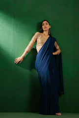 Womens Fashion Ethnic Teal Color Sarees-MLSHWSA1285TEL0ONE