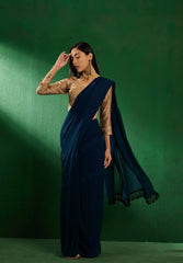 Womens Fashion Ethnic Teal Color Sarees-MLSHWSA1285TEL0ONE