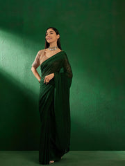 Womens Fashion Ethnic Green Color Sarees-MLSHWSA1286GRN0ONE