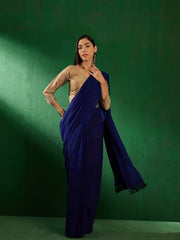 Womens Fashion Ethnic Blue Color Sarees-MLSHWSA1287BLU0ONE