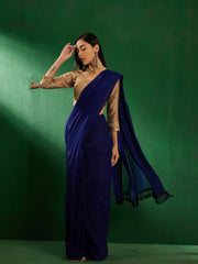 Womens Fashion Ethnic Blue Color Sarees-MLSHWSA1287BLU0ONE