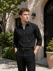 Solid Casual Shirt for Men ( RDSH 006Black )