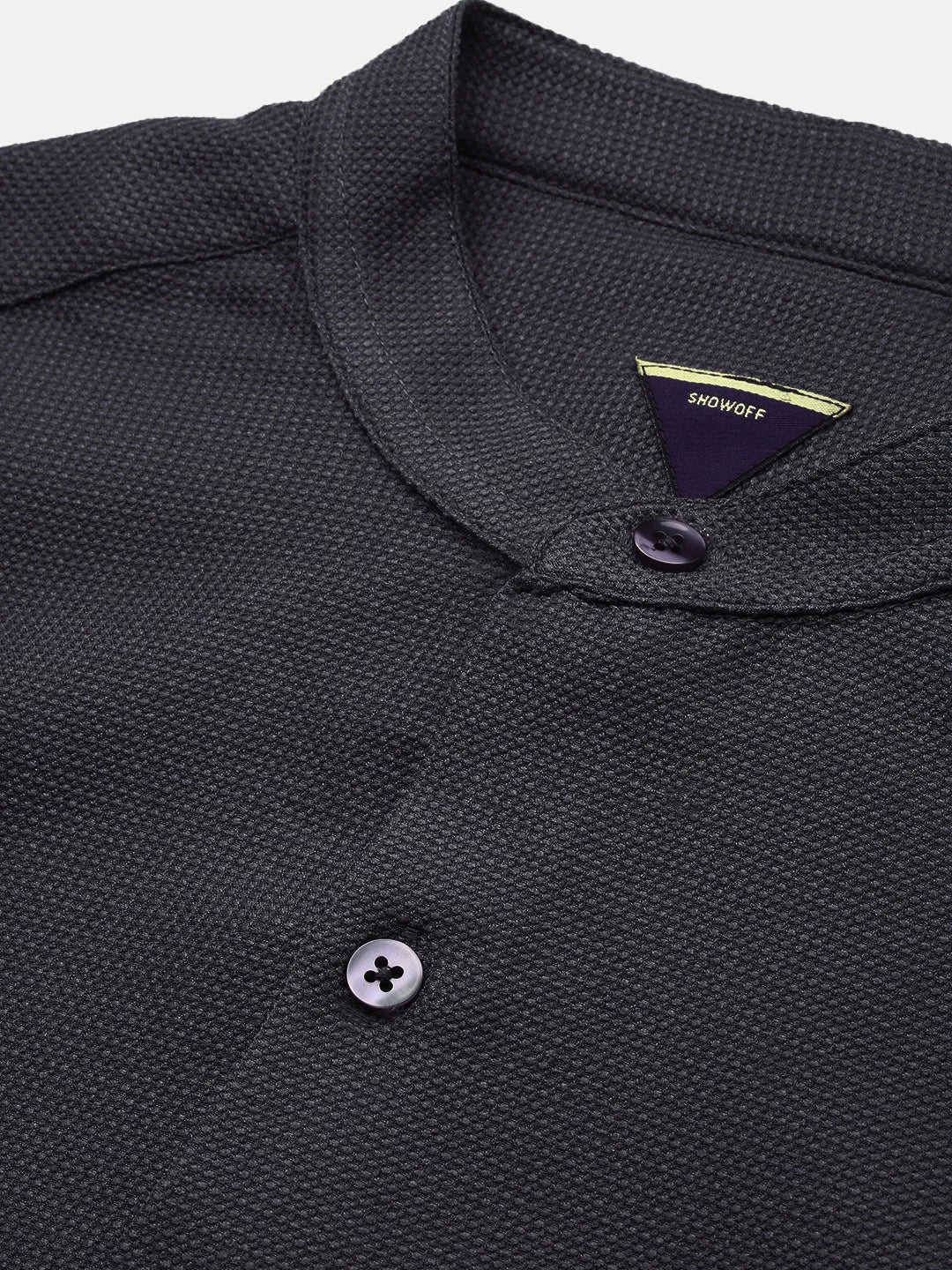 Charcoal Solid Slim Fit Mens Shirt - Formal Shirt | DesiQlo