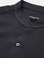 Men Charcoal Solid Slim Fit Shirt-Isaac-3078-Charcoal